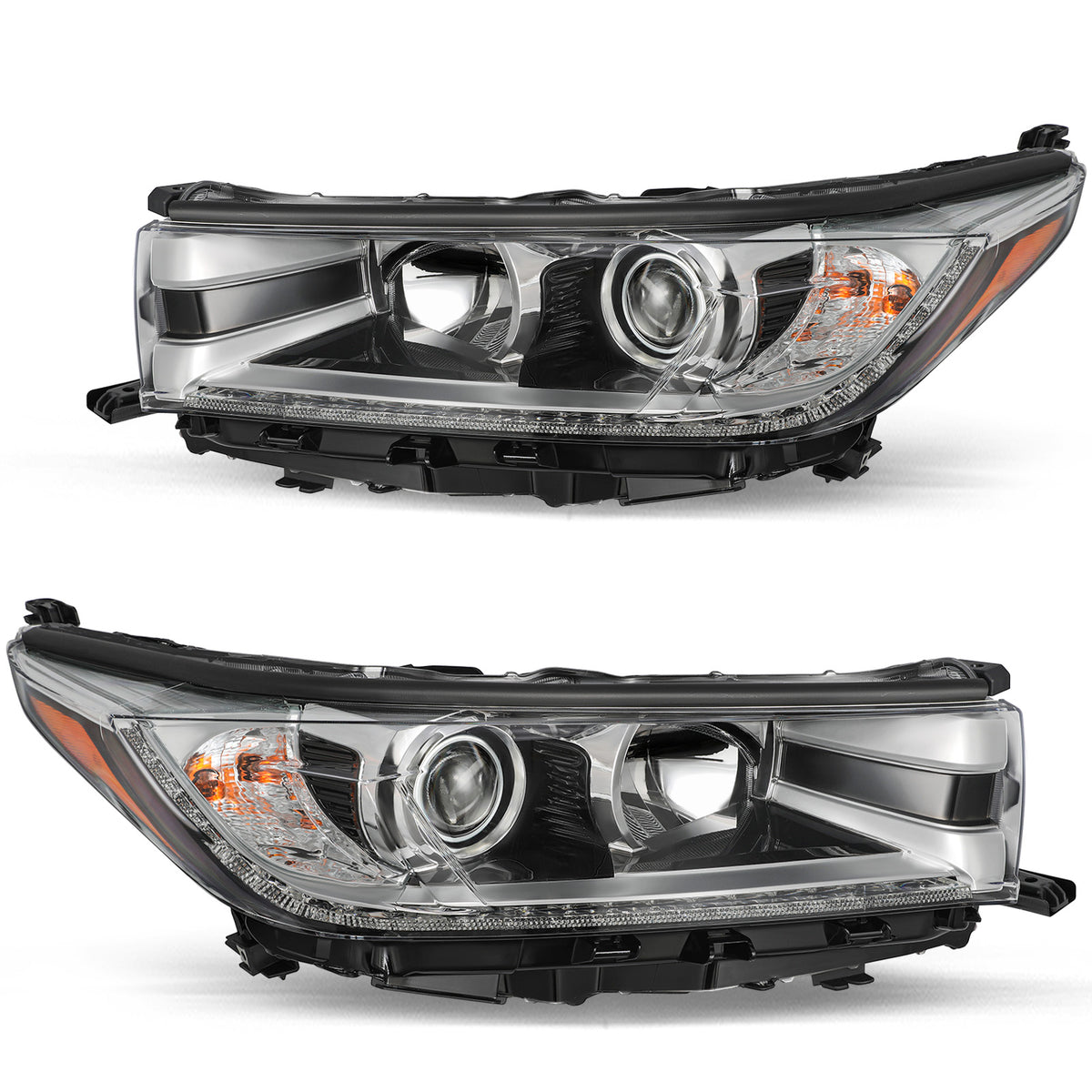 VehicleAid Headlights For 2017-2019 Toyota Highlander SE w/LED DRL Model