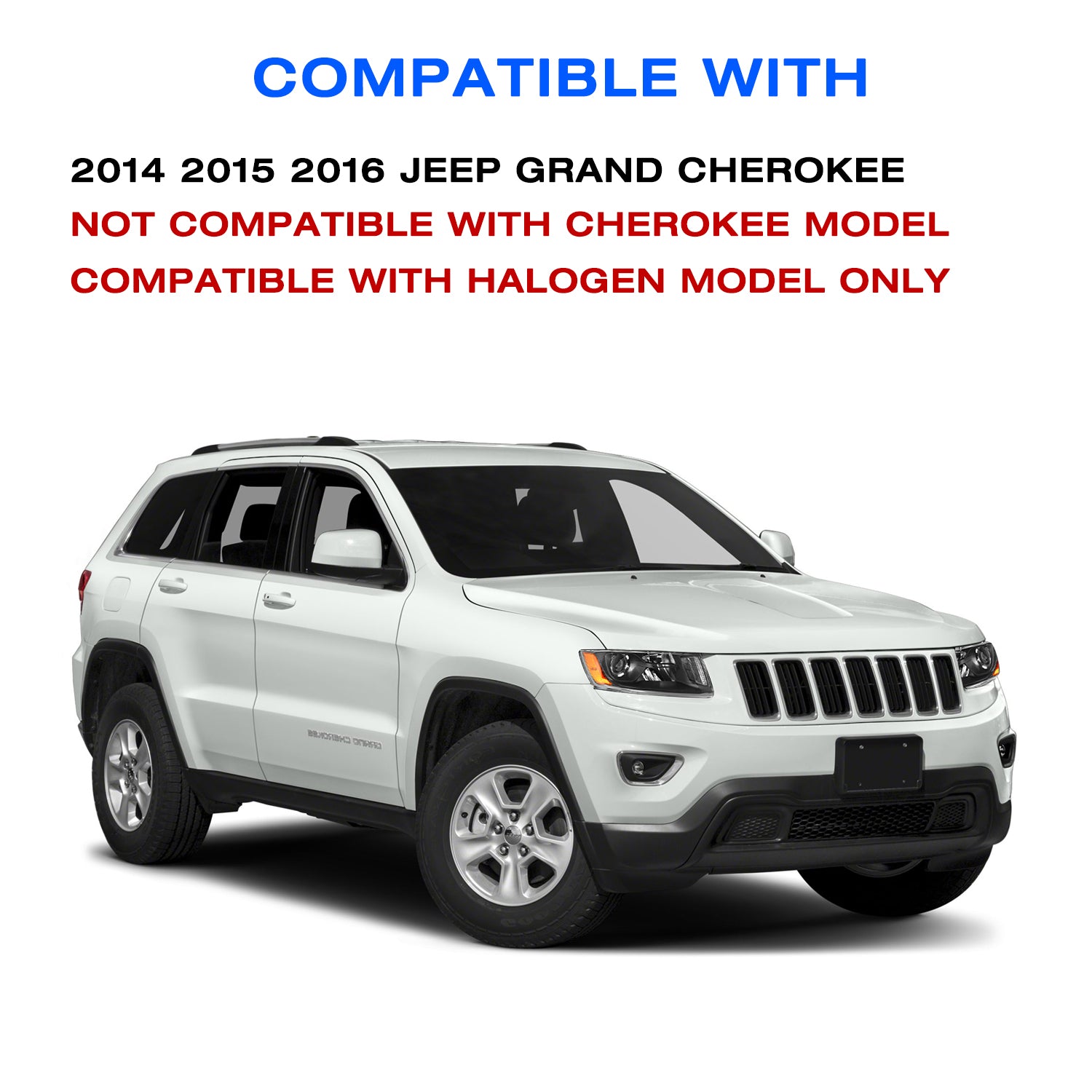 VehicleAid Headlights For 2014-2016 Jeep Grand Cherokee