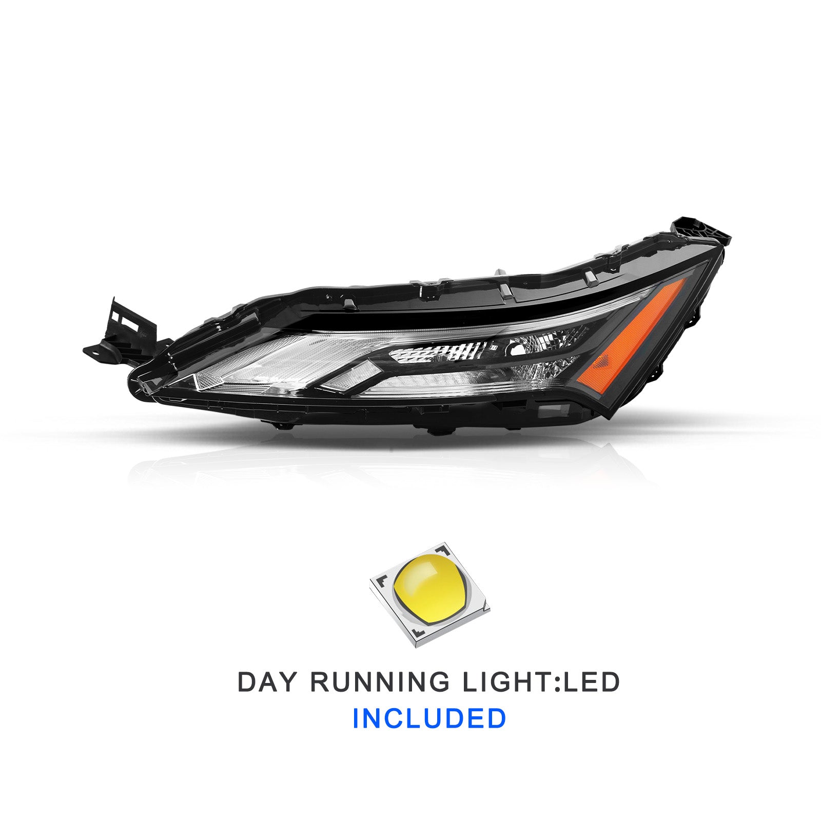 VehicleAid Headlights For 2021-2023 Nissan Rogue Upper Turn Signal Light