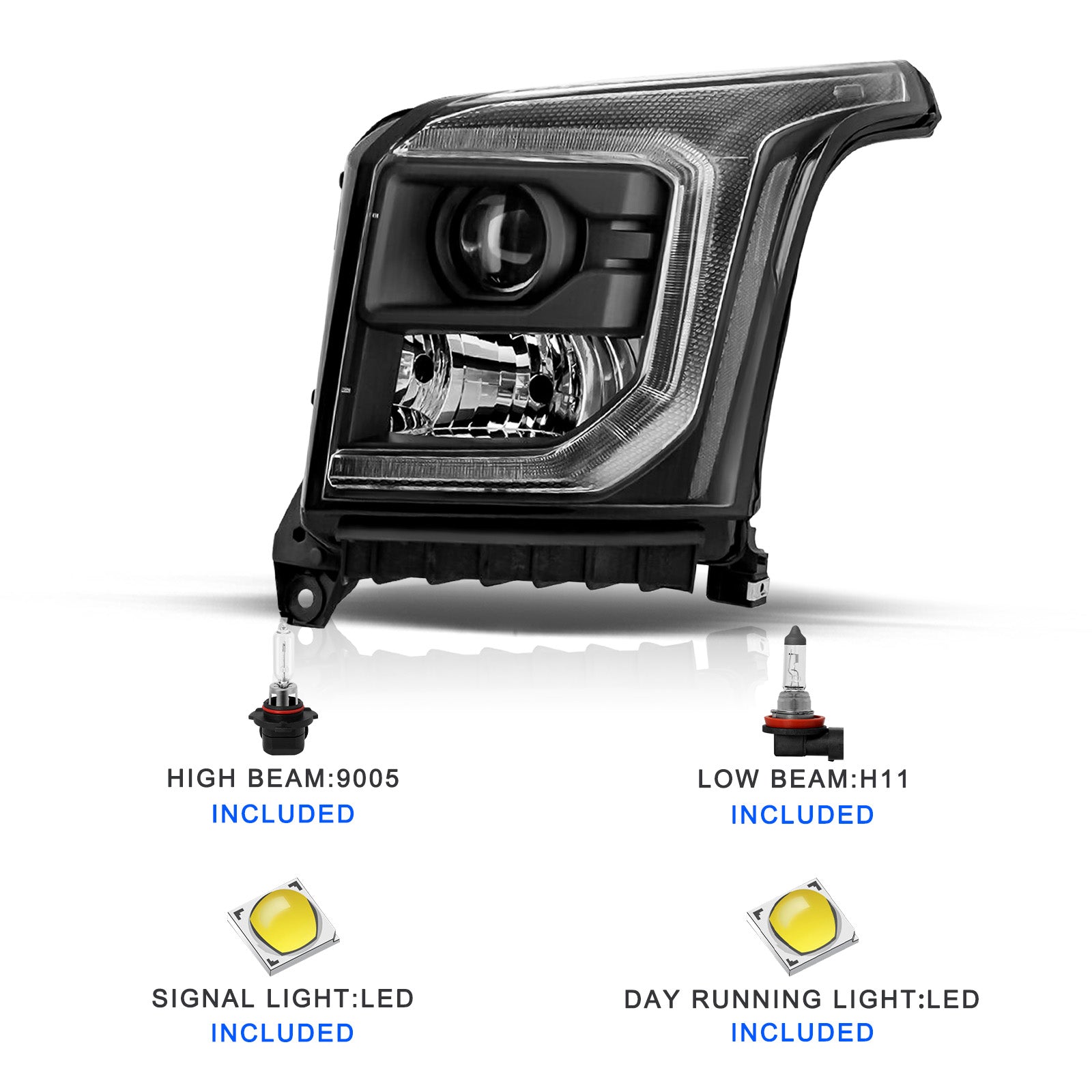 VehicleAid Headlights For 2015-2020 GMC Yukon