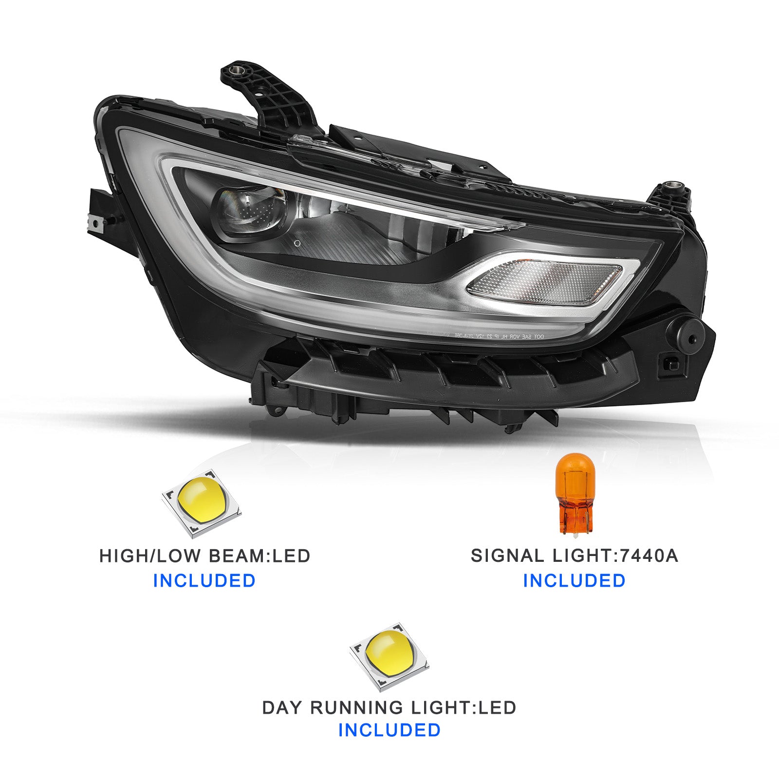 VehicleAid Headlights For 2021-2023 Chrysler Pacifica