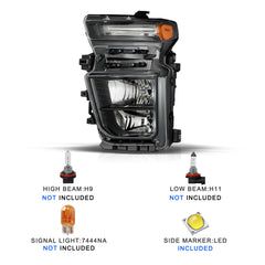 VehicleAid Headlights For 2020-2023 Chevy Silverado 2500HD 3500HD Factory Style