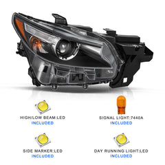 VehicleAid LED Headlights For 2016-2020 Mazda CX-9 w/o AFS