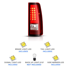 VehicleAid Taillights For 2003-2006 Chevy Silverado 1500 2500 HD 3500, 2007 Silverado Classic