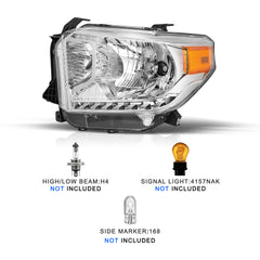 VehicleAid Headlights For 2014-2021 Toyota Tundra with Level Adjuster