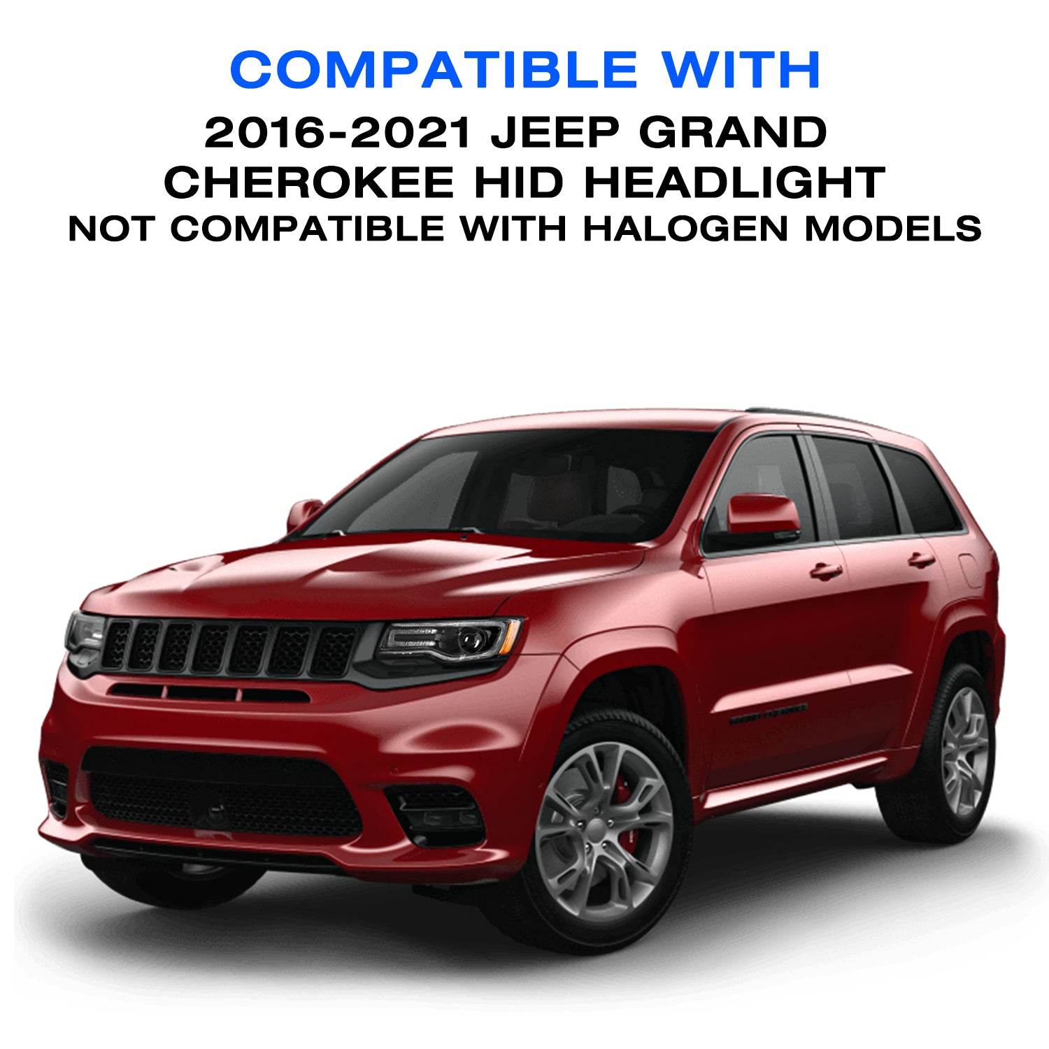 VehicleAid Headlights For 2014-2021 Jeep Grand Cherokee HID