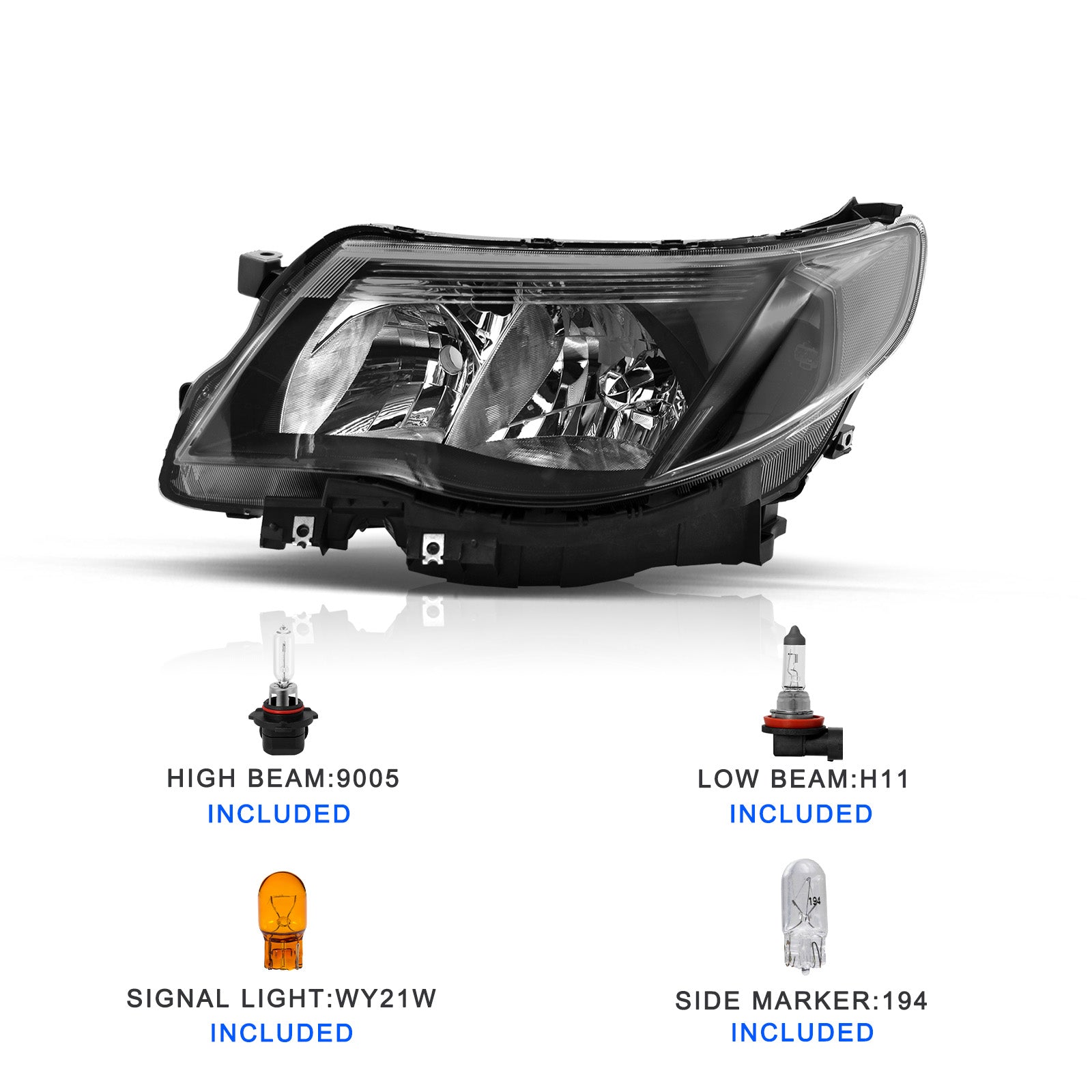 VehicleAid Headlights For 2009-2013 Subaru Forester