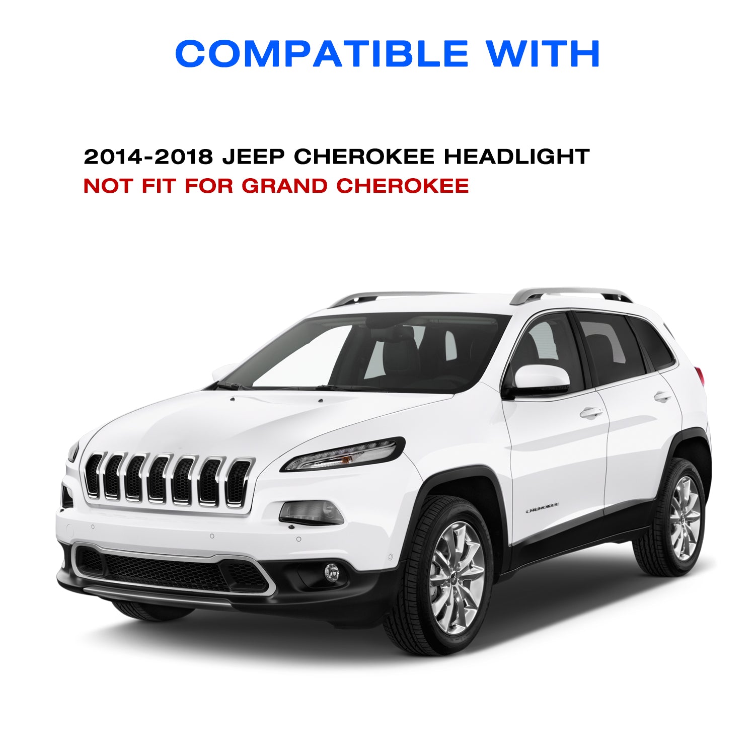VehicleAid Headlights For 2014-2018 Jeep Cherokee