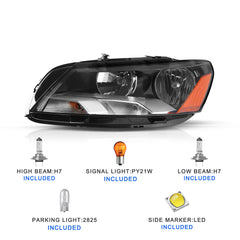 VehicleAid Headlights For 2012-2015 Volkswagen Passat