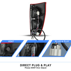 VehicleAid Taillights For 2002-2006 Chevy Avalanche 1500 2500