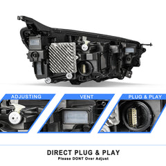 VehicleAid Full LED Headlights For 2022-2024 Chevy Equinox Premier