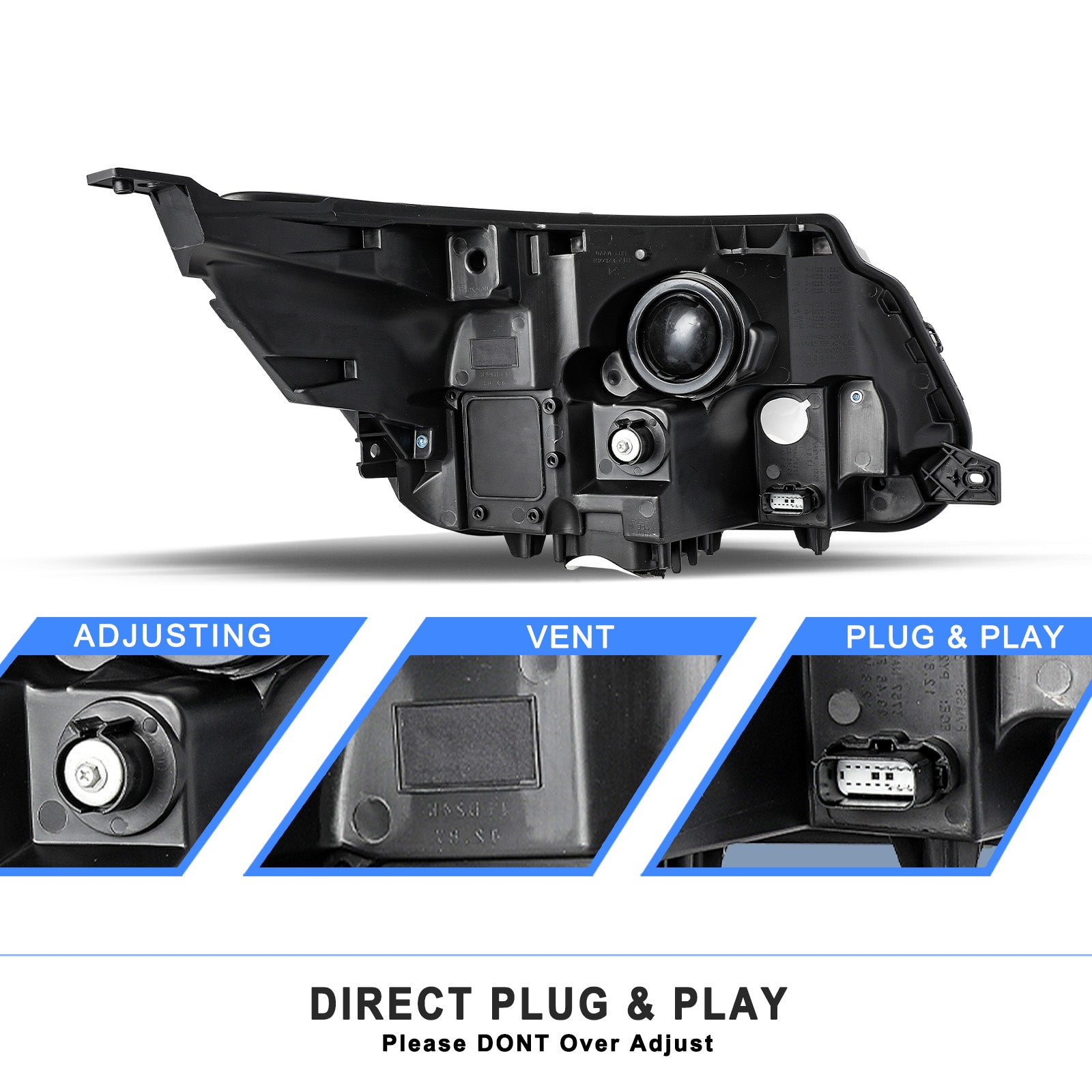 VehicleAid Headlights For 2016-2018 Ford Explorer Sport With DRL