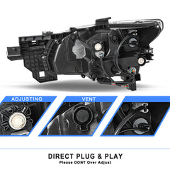 VehicleAid LED Headlights For 2016-2020 Mazda CX-9 w/o AFS