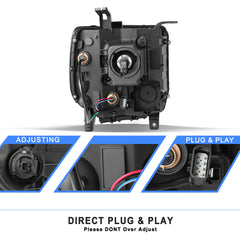 VehicleAid Headlights For 2015-2019 GMC Sierra 2500HD/3500HD w/LED DRL