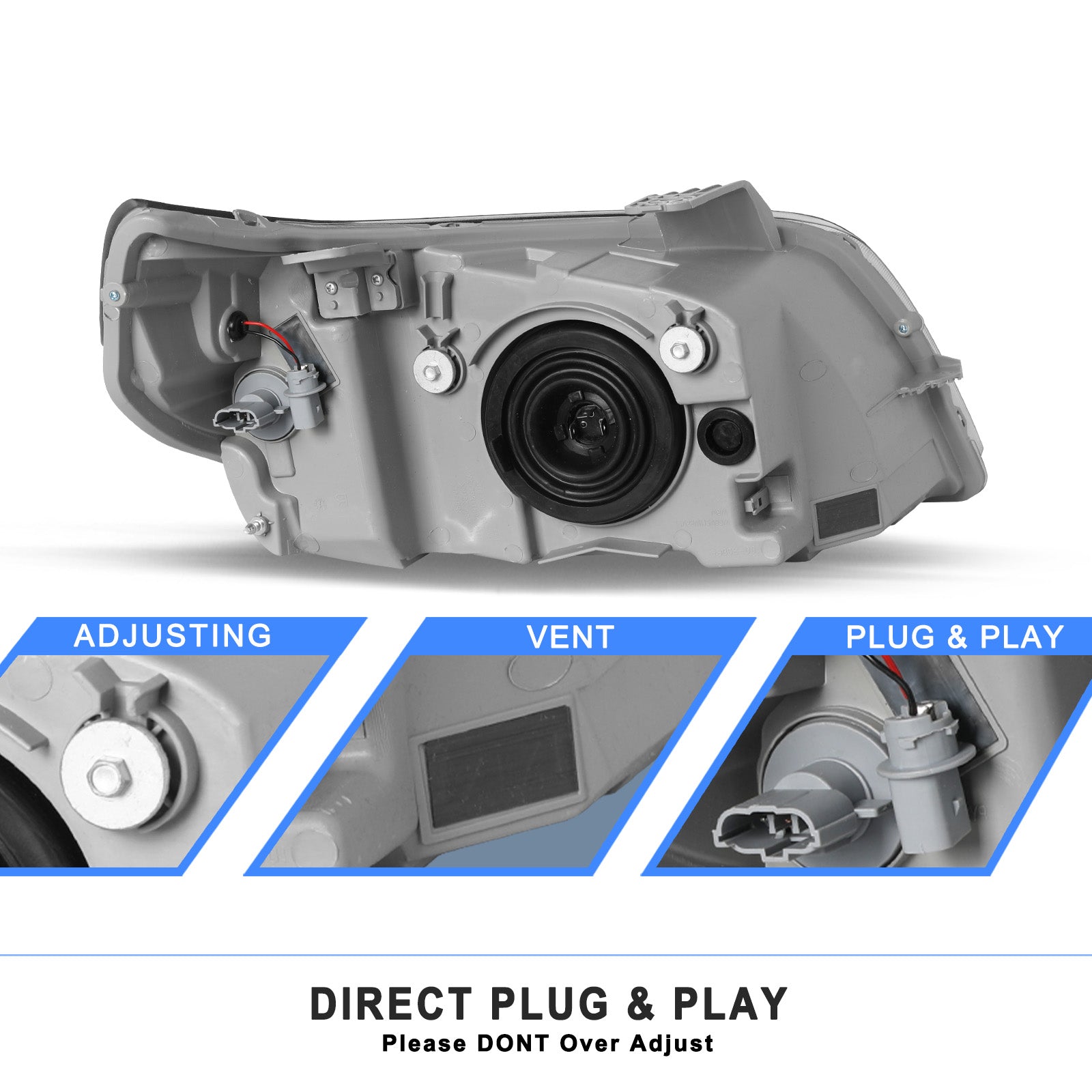 VehicleAid Headlights For 2009-2011 Chevy Aveo5