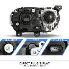 VehicleAid Headlights For 2015-2022 Dodge Challenger HID Model