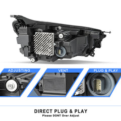 VehicleAid Full LED Headlights For 2022-2024 Chevy Equinox LT/RS