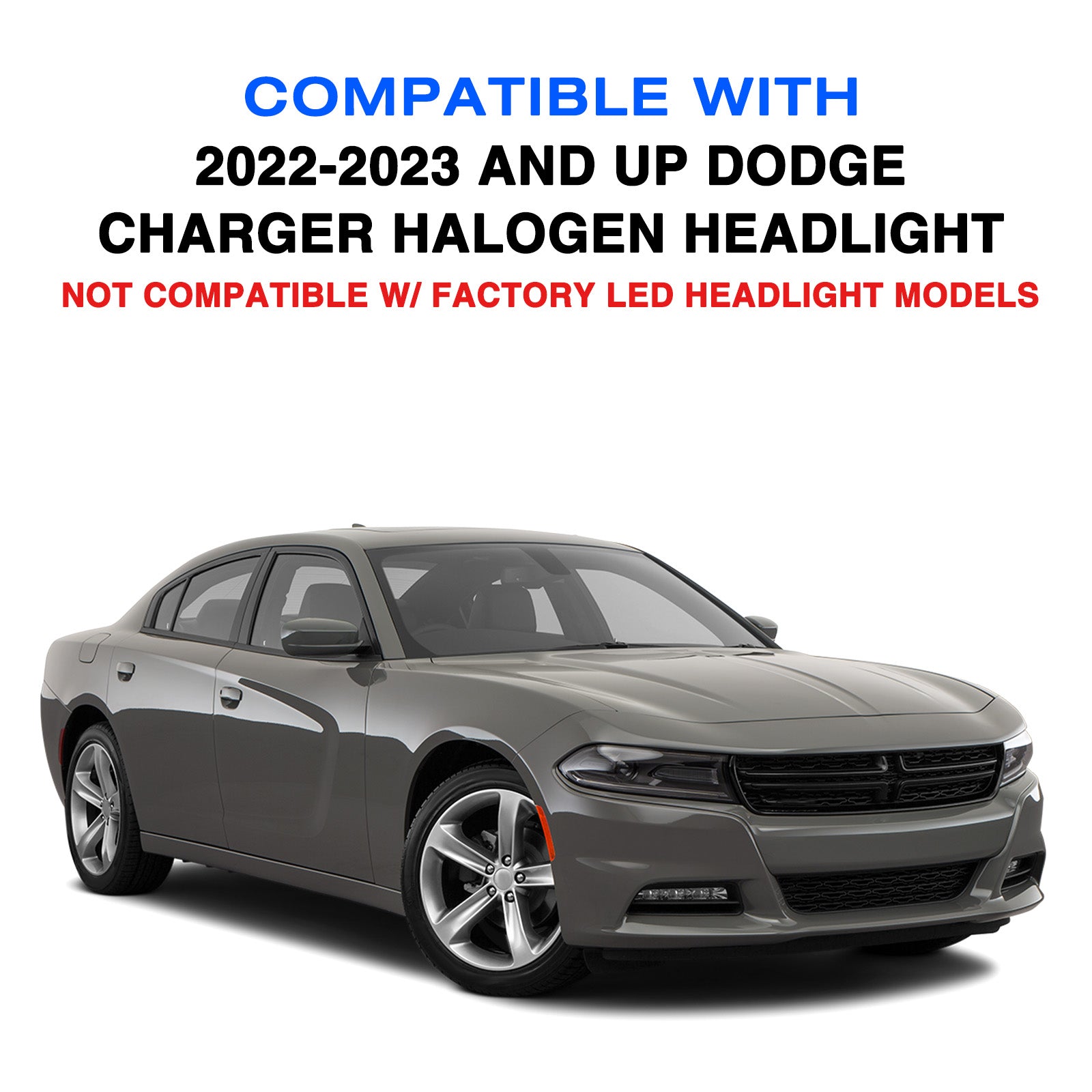 VehicleAid Headlights For 2022-2023 Dodge Charger Halogen Model