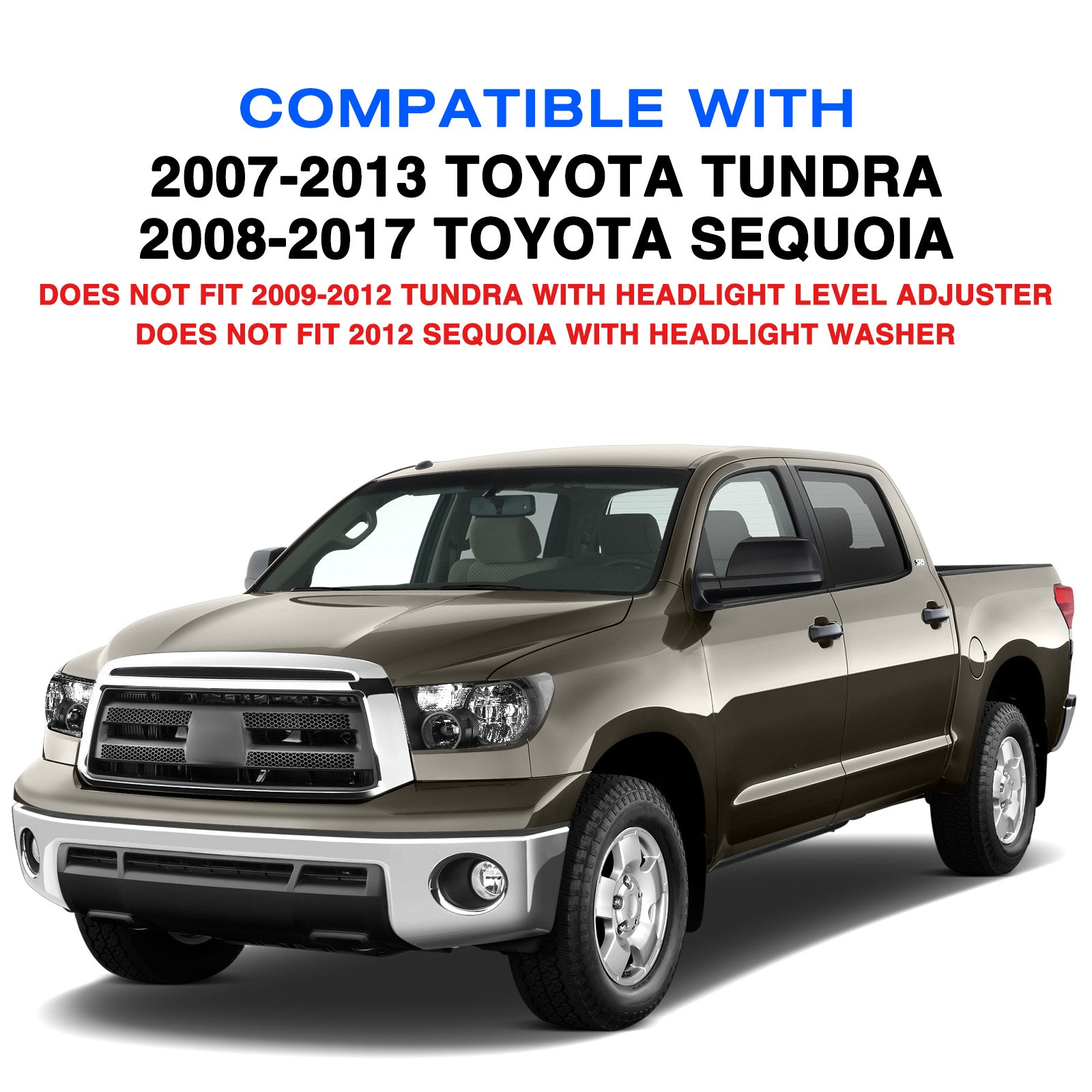 VehicleAid Headlights For 2008-2017 Toyota Sequoia