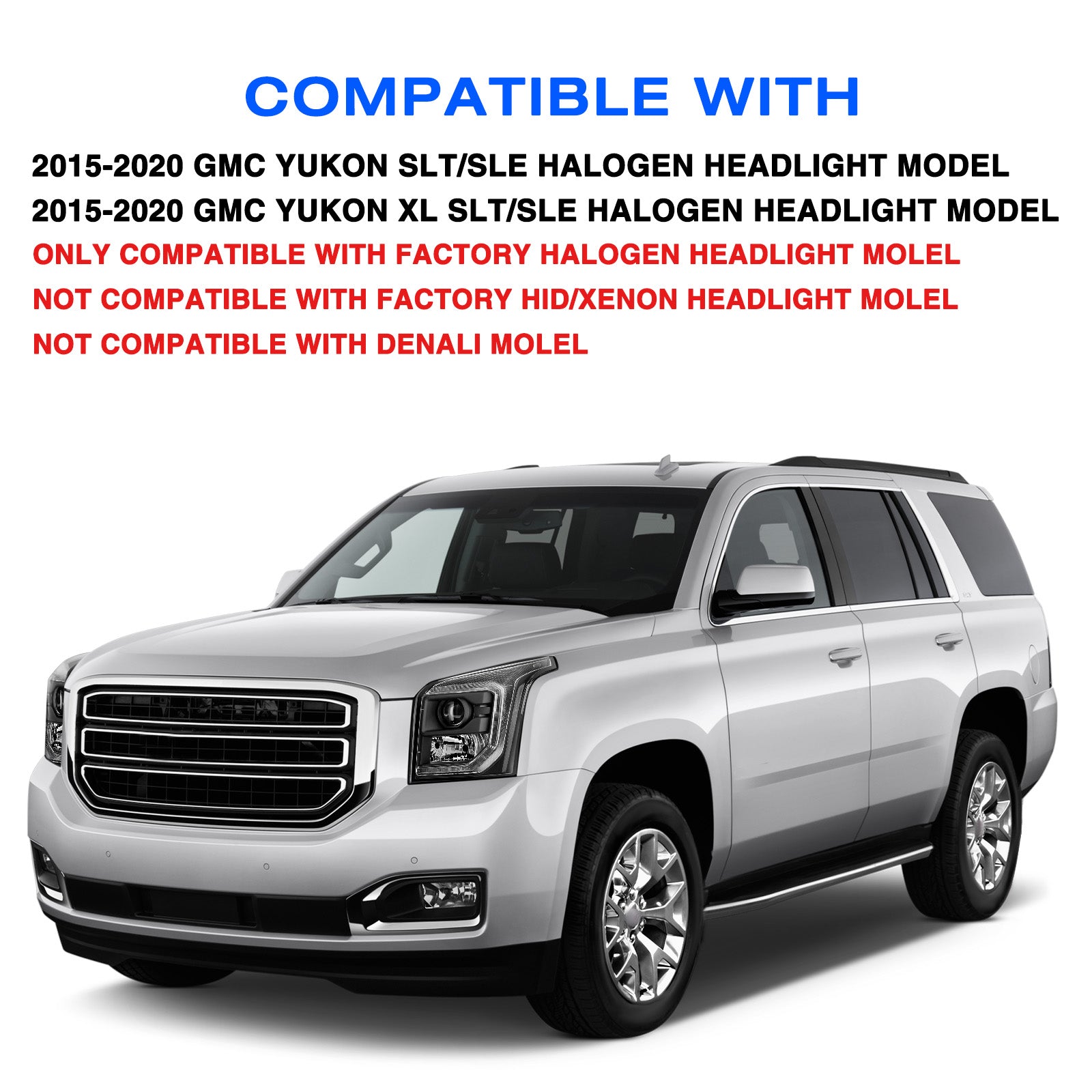 VehicleAid Headlights For 2015-2020 GMC Yukon