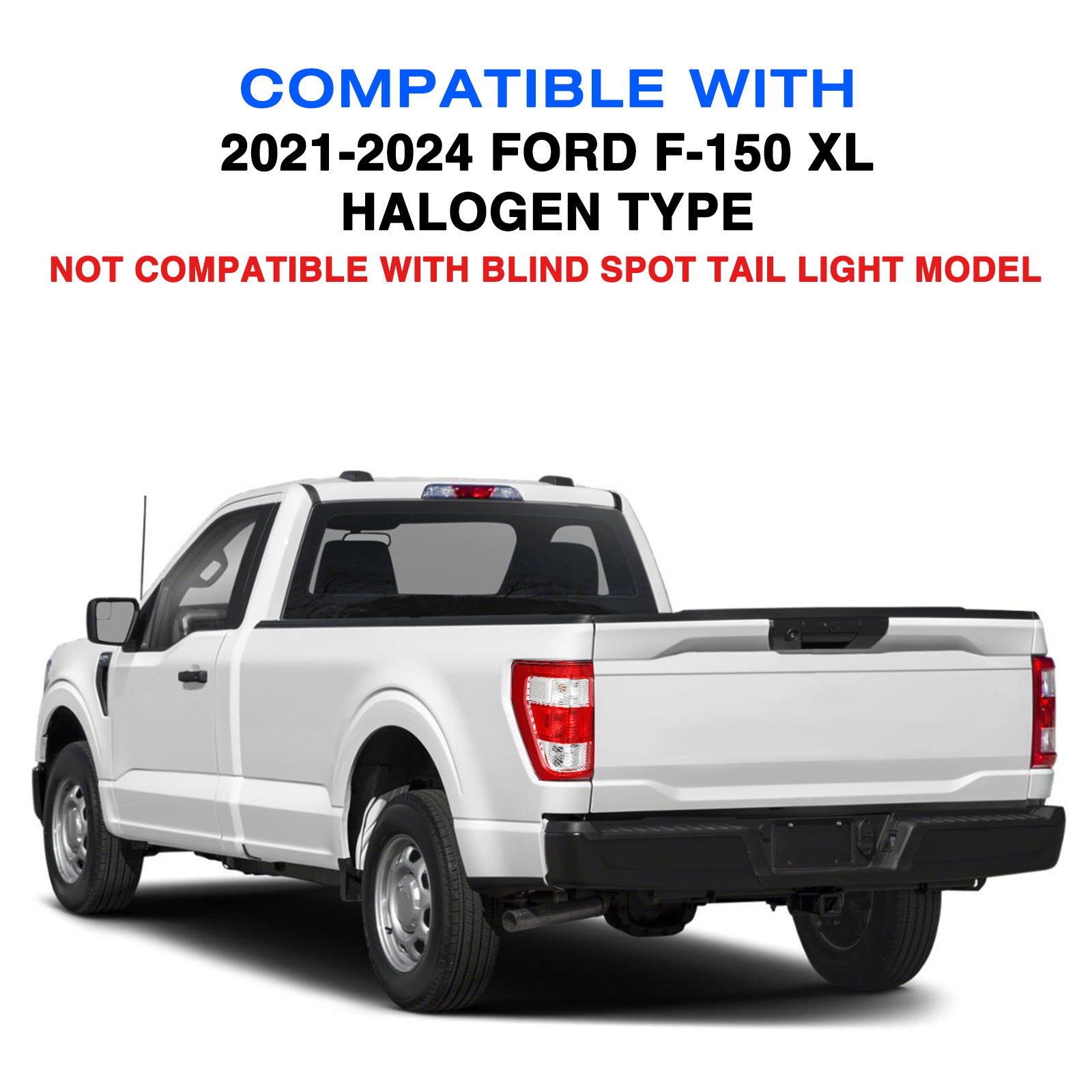 VehicleAid Taillights For 2021-2024 Ford F150 XL Halogen Type