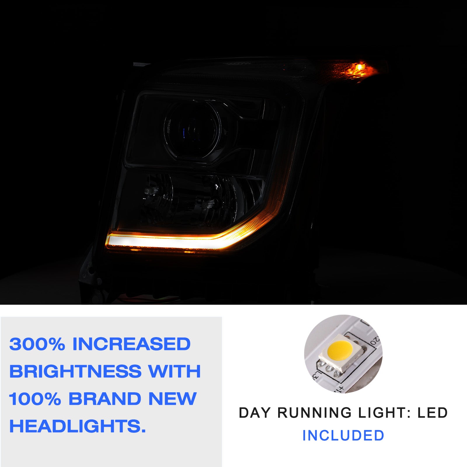 VehicleAid Headlights For 2015-2020 GMC Yukon