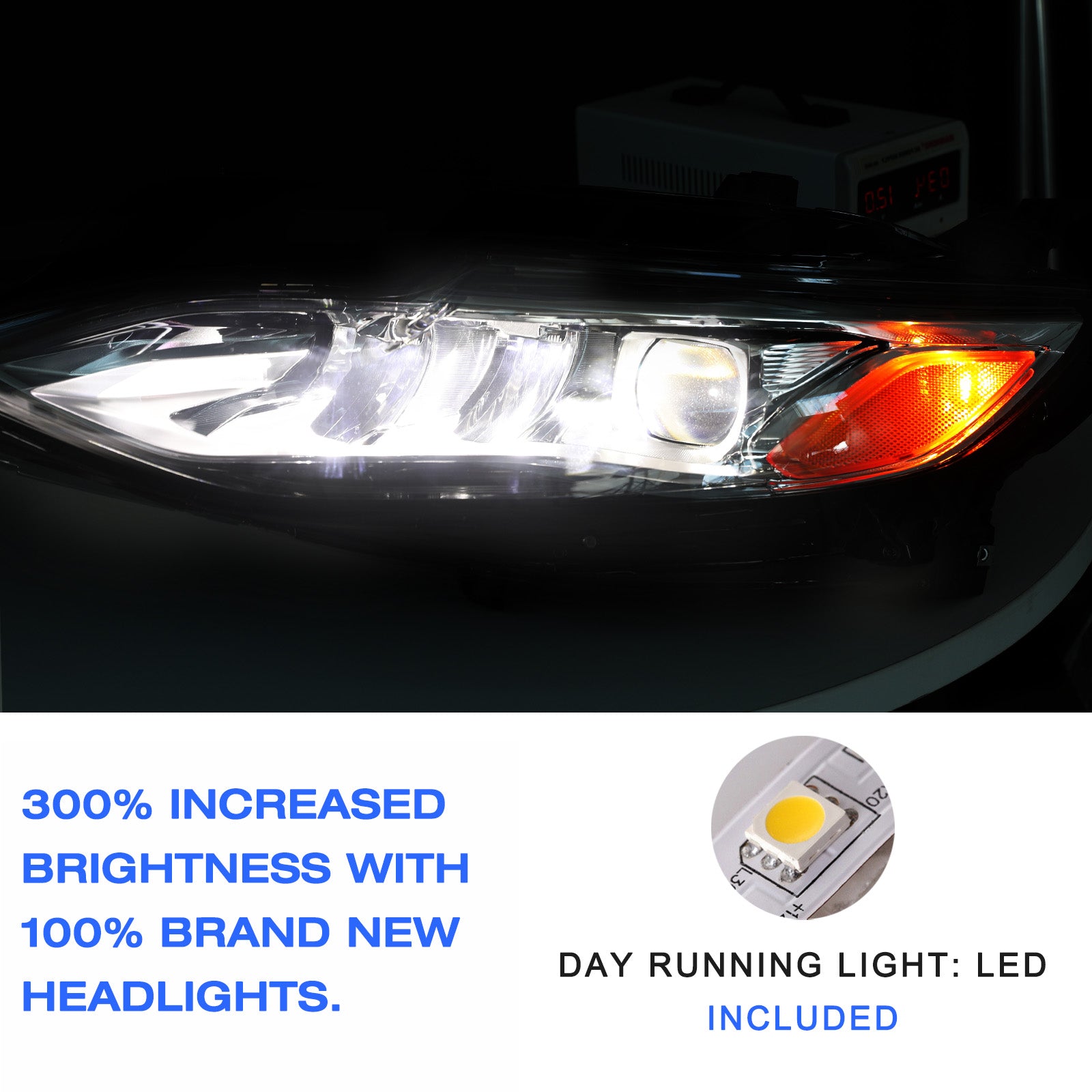 VehicleAid Full LED Headlights For 2019-2022 Chevy Malibu