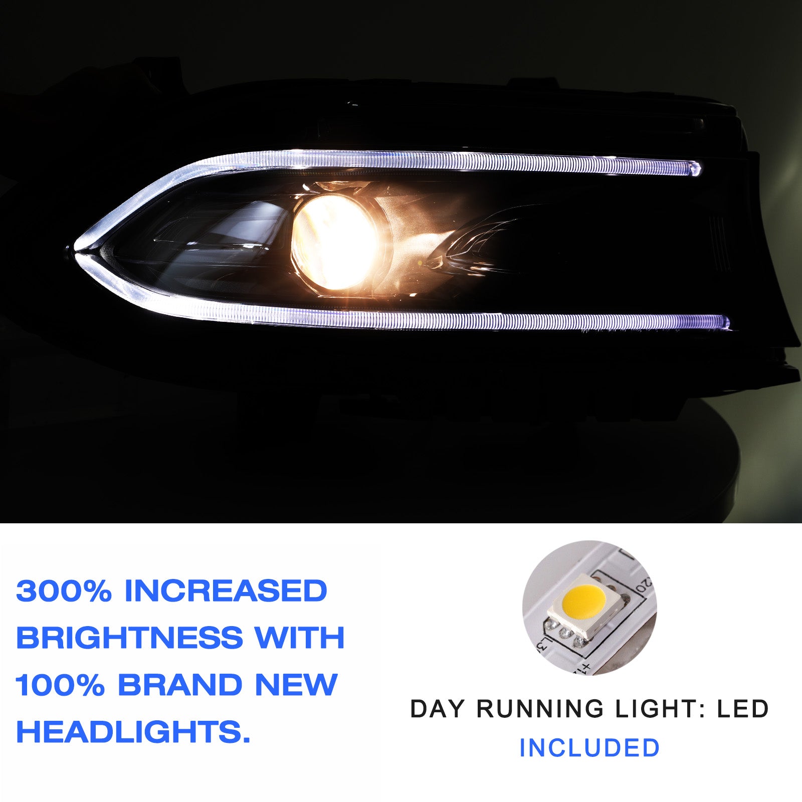 VehicleAid Headlights For 2022-2023 Dodge Charger Halogen Model