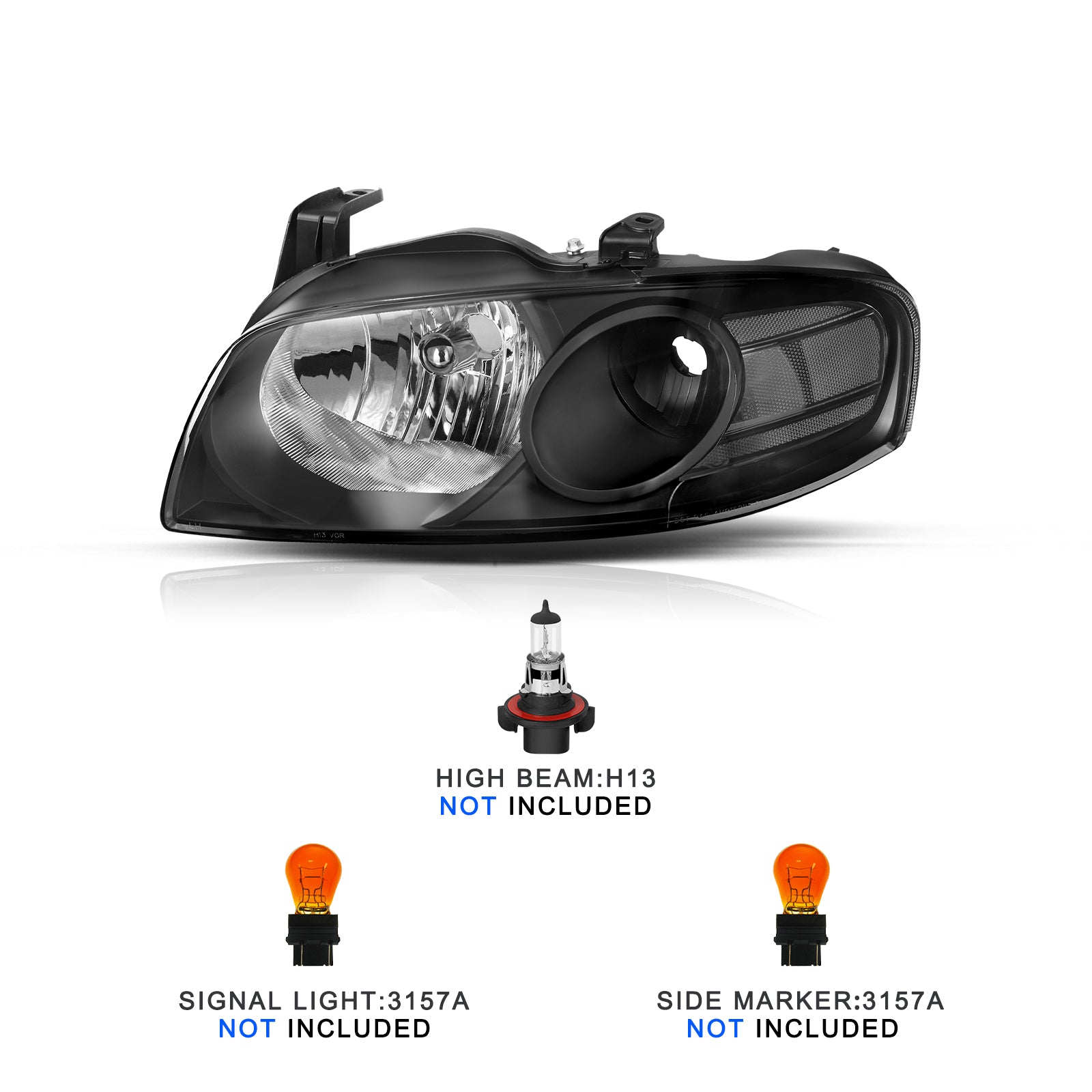 VehicleAid Headlights For 2004-2006 Nissan Sentra