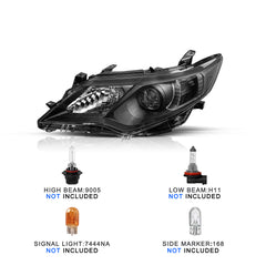 VehicleAid Projector Headlights For 2012-2014 Toyota Camry