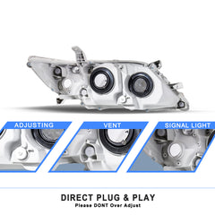 VehicleAid Headlights For 2010-2011 Toyota Camry